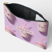 Gepersonaliseerde Schattigee Kawaii Pastel Smoothi Etui (Open)