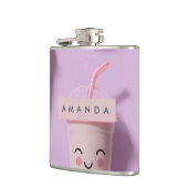 Gepersonaliseerde Schattigee Kawaii Pastel Smoothi Heupfles (Links)
