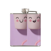 Gepersonaliseerde Schattigee Kawaii Pastel Smoothi Heupfles (Achterkant)