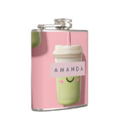 Gepersonaliseerde Schattigee Kawaii Pastel Smoothi Heupfles (Rechts)