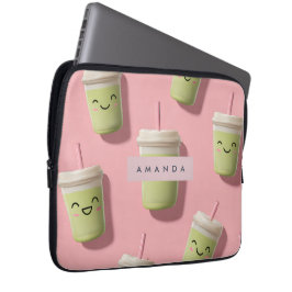 Gepersonaliseerde Schattigee Kawaii Pastel Smoothi Laptop Sleeve