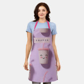 Gepersonaliseerde Schattigee Kawaii Pastel Smoothi Schort (Gedragen)