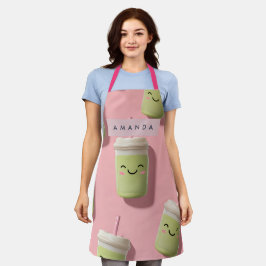 Gepersonaliseerde Schattigee Kawaii Pastel Smoothi Schort