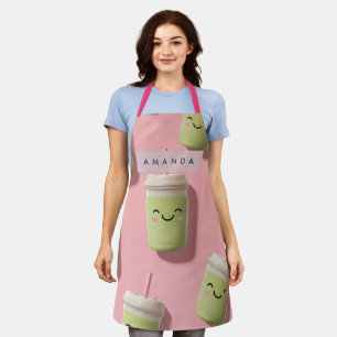 Gepersonaliseerde Schattigee Kawaii Pastel Smoothi Schort