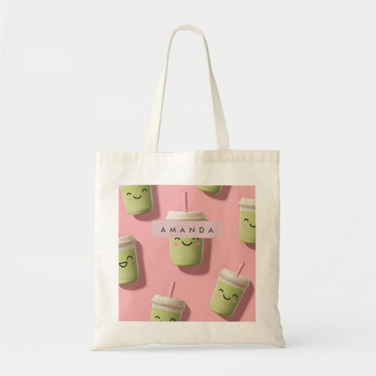 Gepersonaliseerde Schattigee Kawaii Pastel Smoothi Tote Bag (Voorkant)