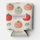 Gepersonaliseerde Schattigee Kawaii Pastel Tomaat  Blikjeskoeler (Voorkant)