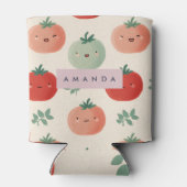 Gepersonaliseerde Schattigee Kawaii Pastel Tomaat  Blikjeskoeler (Achterkant)