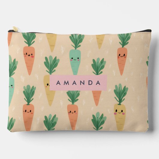 Gepersonaliseerde Schattigee Kawaii Pastel Wortel Etui (Voorkant)