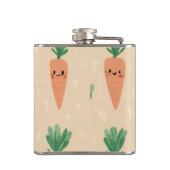 Gepersonaliseerde Schattigee Kawaii Pastel Wortel  Heupfles (Achterkant)