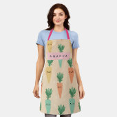 Gepersonaliseerde Schattigee Kawaii Pastel Wortel Schort (Gedragen)