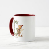 Gepersonaliseerde Schattigee kerst fee grillige in Mok (Voorkant links)