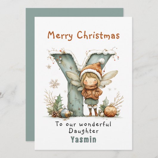 Gepersonaliseerde Schattigee kerst Kaart aan docht (Voorkant / Achterkant)