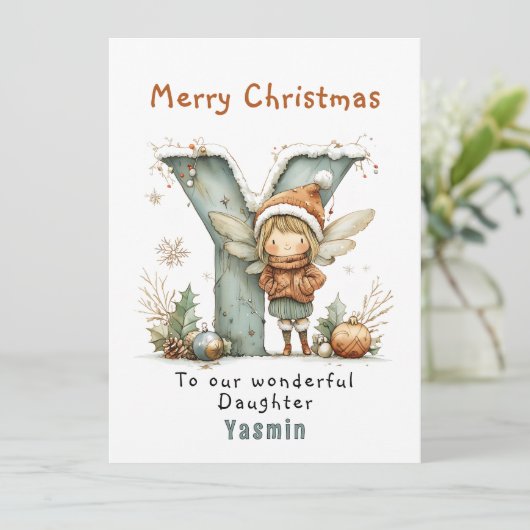 Gepersonaliseerde Schattigee kerst Kaart aan docht (Staand voorkant)