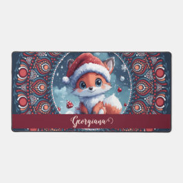 Gepersonaliseerde Schattigee Kerst Kawaii Fox Dot  Bureaumat
