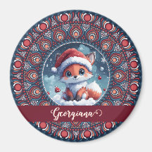 Gepersonaliseerde Schattigee Kerst Kawaii Fox Dot 
