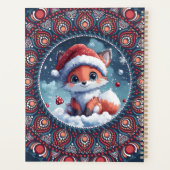 Gepersonaliseerde Schattigee Kerst Kawaii Fox Dot  Planner (Achterkant)