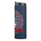 Gepersonaliseerde Schattigee Kerst Kawaii Fox Dot  Thermosbeker (Geroteerd rechts)