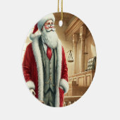 Gepersonaliseerde Schattigee Kerstman als advocaat Keramisch Ornament (Rechts)