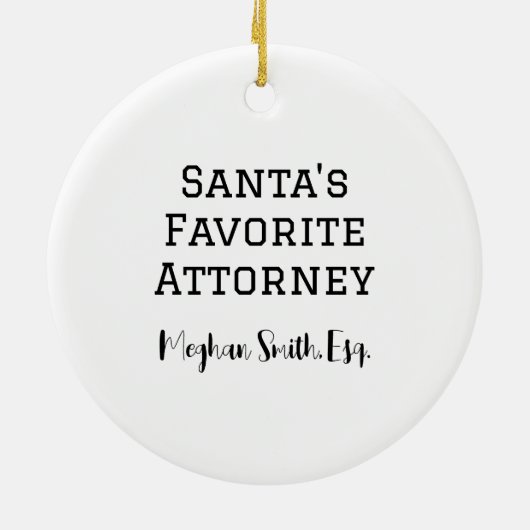 Gepersonaliseerde Schattigee Kerstman als advocaat Keramisch Ornament (Achterkant)