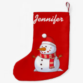 gepersonaliseerde Schattigee Kerstman Kleine Kerstsok (Achterkant)