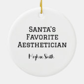 Gepersonaliseerde Schattigee Kerstman krijgt een g Keramisch Ornament (Achterkant)