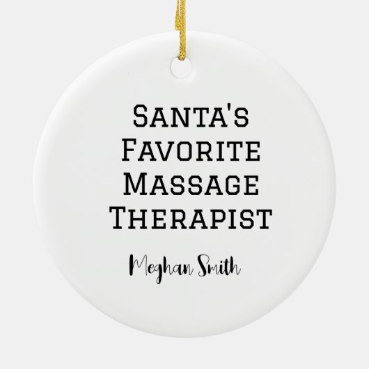 Gepersonaliseerde Schattigee Kerstman krijgt een m Keramisch Ornament (Achterkant)