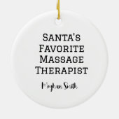 Gepersonaliseerde Schattigee Kerstman krijgt een m Keramisch Ornament (Achterkant)