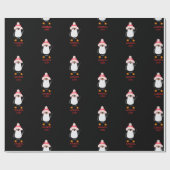 Gepersonaliseerde Schattigee kerstpinguïn in rood  Cadeaupapier (Vlak)