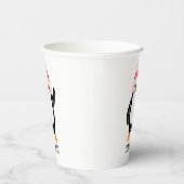 Gepersonaliseerde Schattigee kerstpinguïn in rood Papieren Bekers (Rechts)