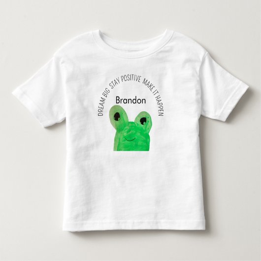 Gepersonaliseerde Schattigee kikker inspirerend qu Kinder Shirts (Voorkant)