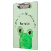 Gepersonaliseerde Schattigee kikker inspirerend qu Klembord (Links)