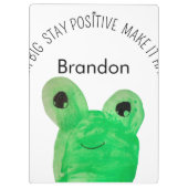 Gepersonaliseerde Schattigee kikker inspirerend qu Klembord (Achterkant)