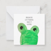 Gepersonaliseerde Schattigee kikker inspirerend qu Notitiekaartje (Voorkant)