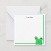 Gepersonaliseerde Schattigee kikker inspirerend qu Notitiekaartje (Achterkant)