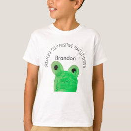 Gepersonaliseerde Schattigee kikker inspirerend qu T-shirt