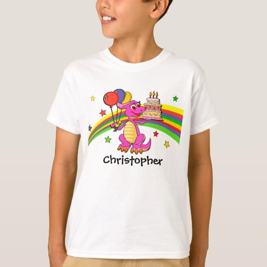 Gepersonaliseerde Schattigee Kinder dinosaurus T-s T-shirt (Voorkant)