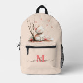 Gepersonaliseerde Schattigee Kitten met Harten" Ki Bedrukte Rugzak (Voorkant)