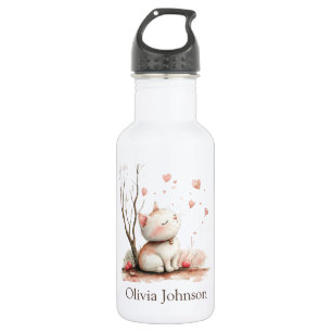 Gepersonaliseerde Schattigee kitten met harten Waterfles