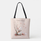 Gepersonaliseerde Schattigee Kitten met Hearts Can Tote Bag (Achterkant)