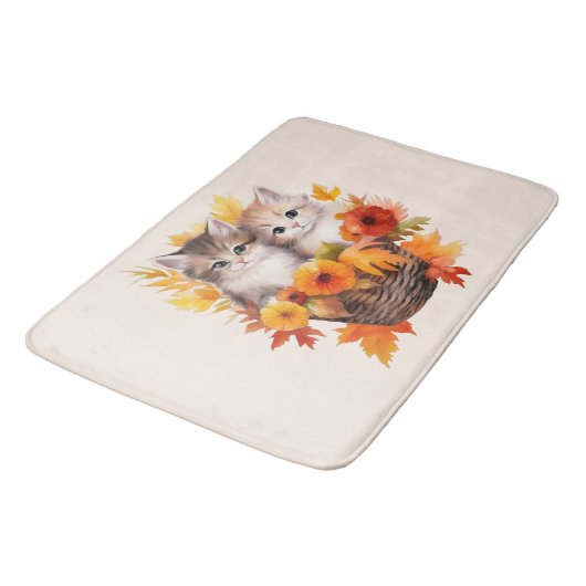 Gepersonaliseerde Schattigee Kittens Katten in Man Badmat (Gekanteld)