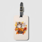 Gepersonaliseerde Schattigee Kittens Katten in Man Bagagelabel (Voorkant (verticaal))