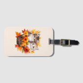 Gepersonaliseerde Schattigee Kittens Katten in Man Bagagelabel (Voorkant (horizontaal))