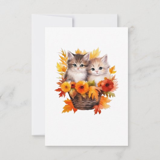 Gepersonaliseerde Schattigee Kittens Katten in Man Bedankkaart (Achterkant)