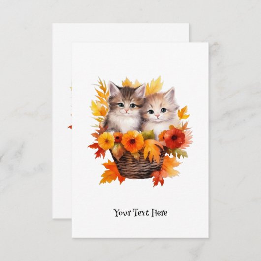 Gepersonaliseerde Schattigee Kittens Katten in Man Bedankkaart (Voorkant / Achterkant)