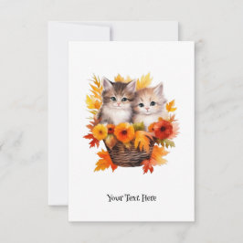 Gepersonaliseerde Schattigee Kittens Katten in Man Bedankkaart