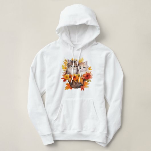 Gepersonaliseerde Schattigee Kittens Katten in Man Hoodie (Design voorkant)