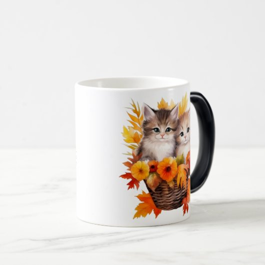 Gepersonaliseerde Schattigee Kittens Katten in Man Magische Mok (Voorkant rechts)