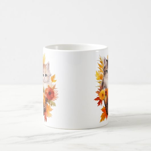 Gepersonaliseerde Schattigee Kittens Katten in Man Magische Mok (Center)