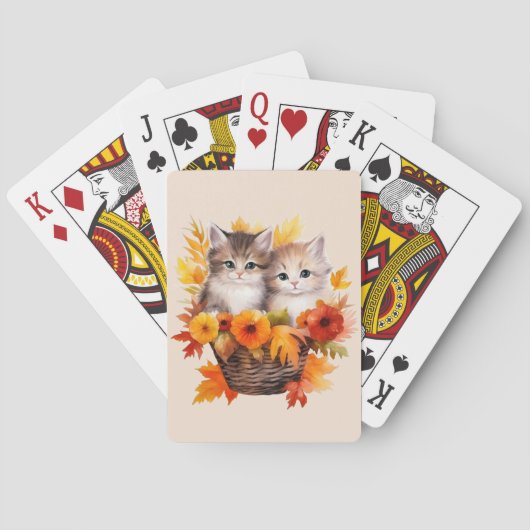 Gepersonaliseerde Schattigee Kittens Katten in Man Pokerkaarten (Achterkant)
