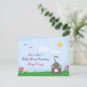 Gepersonaliseerde Schattigee Kitty Cat Baby shower Kaart (Staand voorkant)